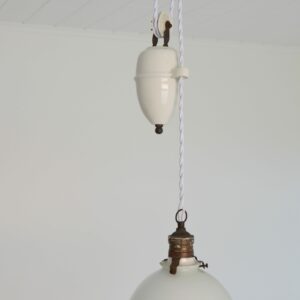 Suspension Monte et baisse Art déco opaline 1920 vintage 13