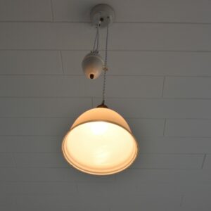 Suspension Monte et baisse Art déco opaline 1920 vintage 19