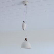 Suspension Monte et baisse Art déco opaline 1920 vintage 2