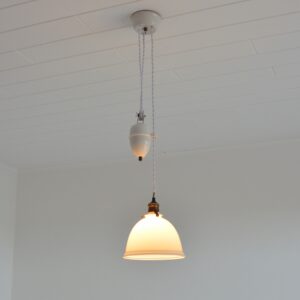 Suspension Monte et baisse Art déco opaline 1920 vintage 21
