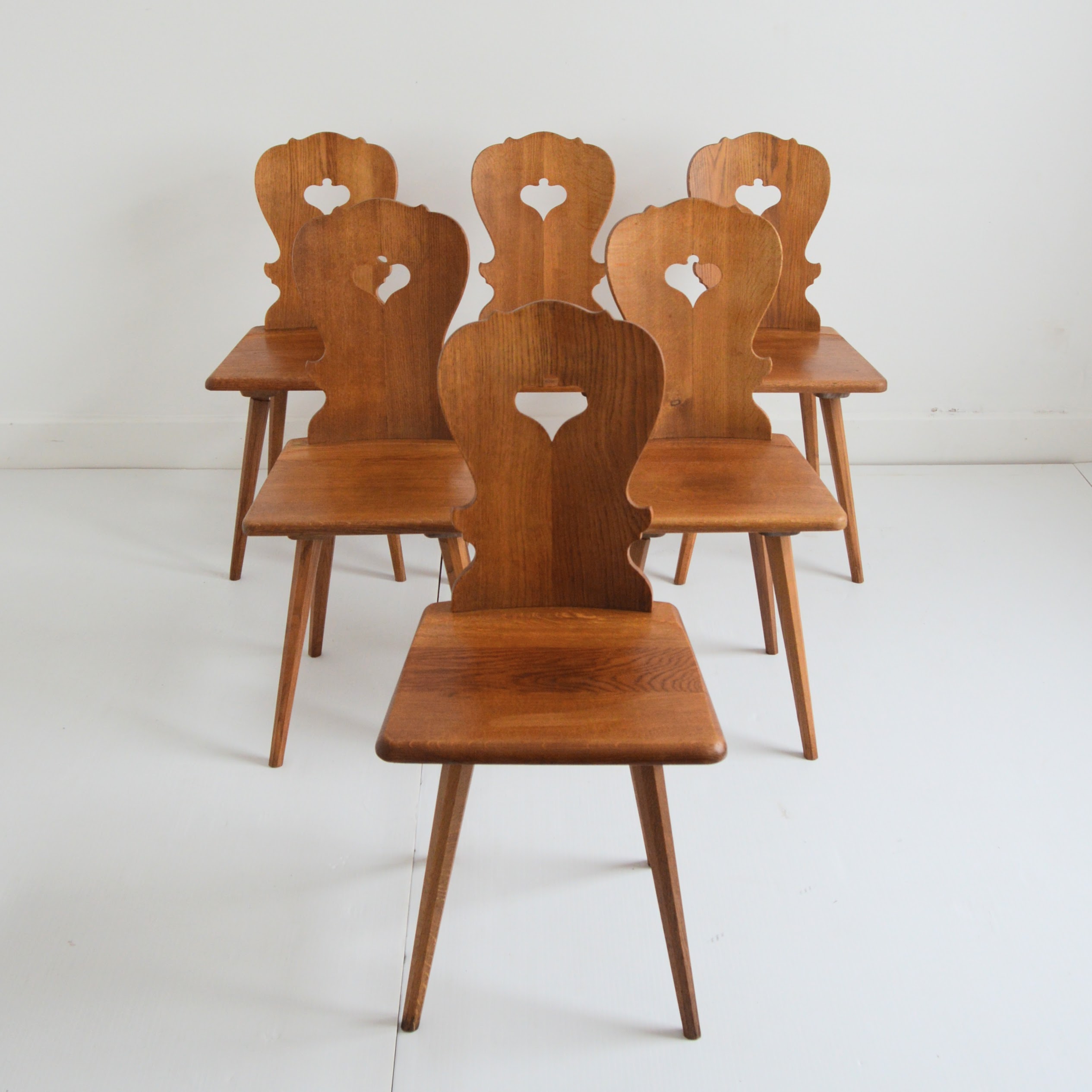 LOT DE 6 Chaises En Bois Massif Ancienne Campagnarde EUR 60,00