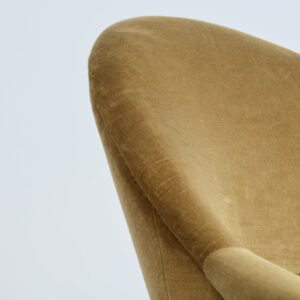 Fauteuil crapaud : Fauteuil club velours kaki 1950 vintage 12