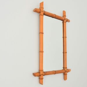 Miroir bois bambou vintage 2