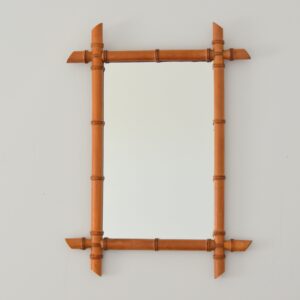 Miroir bois bambou vintage 5