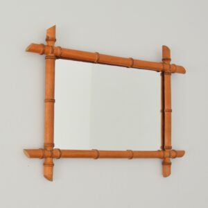 Miroir bois bambou vintage 8