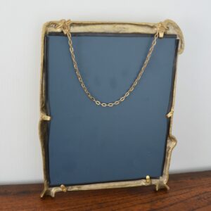 Miroir mural Art Nouveau en laiton doré vintage 20