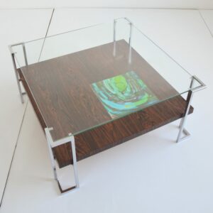 Table basse double plateau Design scandinave 1970 vintage 1