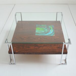 Table basse double plateau Design scandinave 1970 vintage 24