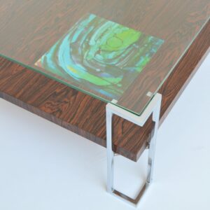 Table basse double plateau Design scandinave 1970 vintage 8