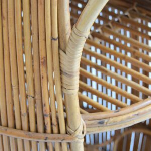 meuble Bar forme tonneau en bambou et rotin Italie 1960 vintage 13