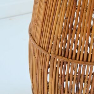 meuble Bar forme tonneau en bambou et rotin Italie 1960 vintage 21