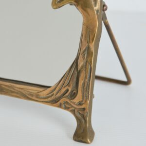 Miroir à poser Art Nouveau en laiton doré vintage 6