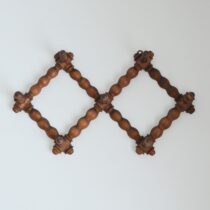 porte manteaux accordéon : pliant bois tourné 1950 vintage 11