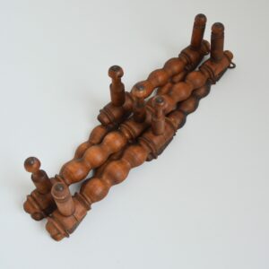 porte manteaux accordéon : pliant bois tourné 1950 vintage 13