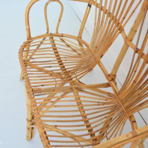 Banquette : canapé rotin 1960 vintage 10