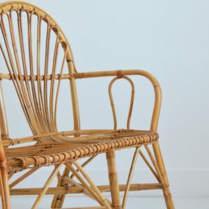 Banquette : canapé rotin 1960 vintage 14