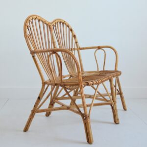 Banquette : canapé rotin 1960 vintage 20