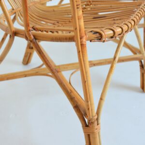 Banquette : canapé rotin 1960 vintage 21