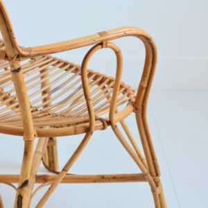 Banquette : canapé rotin 1960 vintage 25