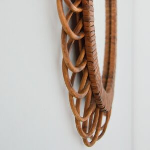 Miroir en rotin fleur 1960 vintage 16