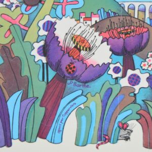 Plateau Tupperware JP Barthe dessin psychédélique 1970 vintage 3