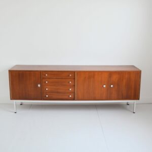 enfilade scandinave teck et chrome 1960 vintage Belgique 1