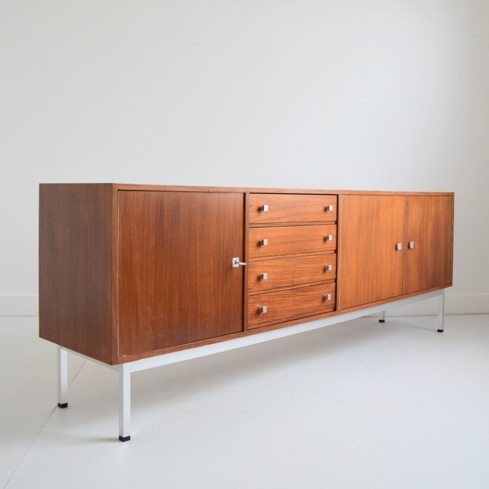 Superbe enfilade teck et chrome 1960 vintage Belgique