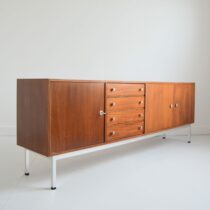 enfilade scandinave teck et chrome 1960 vintage Belgique 12