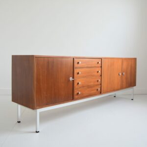 enfilade scandinave teck et chrome 1960 vintage Belgique 12