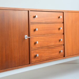 enfilade scandinave teck et chrome 1960 vintage Belgique 15