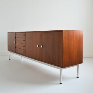 enfilade scandinave teck et chrome 1960 vintage Belgique 27