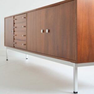 enfilade scandinave teck et chrome 1960 vintage Belgique 29