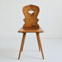 Chaise brutaliste en bois massif vintage 2