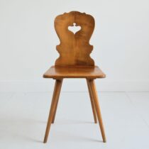 Chaise brutaliste en bois massif vintage 2