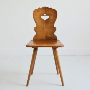 Chaise brutaliste en bois massif vintage 2