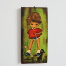 Petit cadre mural décor enfant 1950 vintage 1
