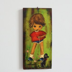 Petit cadre mural décor enfant 1950 vintage 1