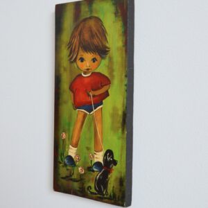 Petit cadre mural décor enfant 1950 vintage 6