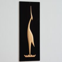 Petit cadre mural scandinave décor héron 1970 vintage 1