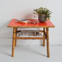 Table basse : table d&rsquo;appoint : bout de canapé bambou et rotin 1960 vintage 13
