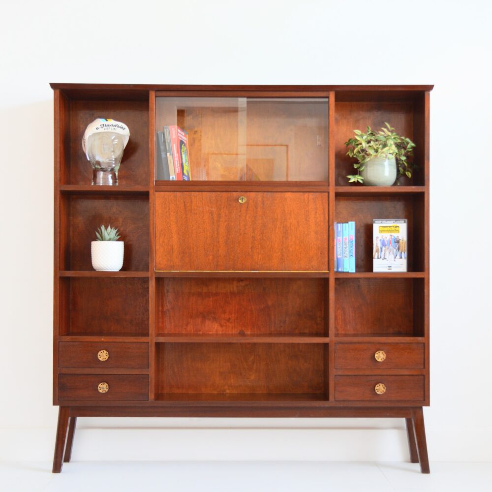 Bibliothèque / Secrétaire / Meuble de rangement 1950 vintage