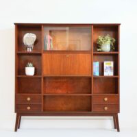 Bibliothèque / Secrétaire / Meuble de rangement 1950 vintage