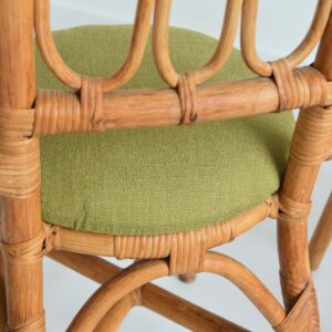 Chaises hautes Italiennes en bambou et rotin 1960 vintage 37