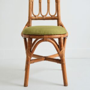 Chaises hautes Italiennes en bambou et rotin 1960 vintage 40