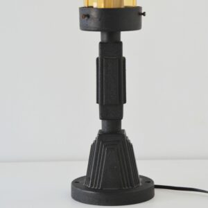 Lampe Art déco 1920 : 1930 fer forgé et verre vintage 2