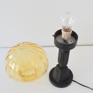 Lampe Art déco 1920 : 1930 fer forgé et verre vintage 22