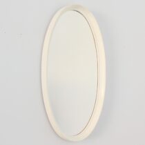 Miroir ovale blanc 1960 vintage 3