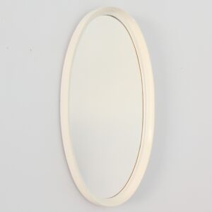 Miroir ovale blanc 1960 vintage 3