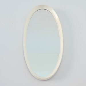Miroir ovale blanc 1960 vintage 5