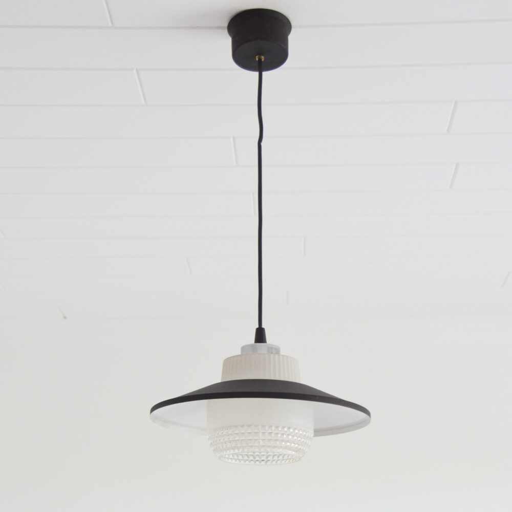 Suspension en verre et métal 1950 Louis Kalff